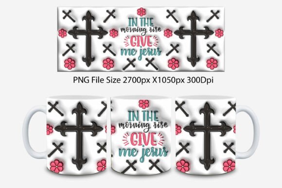 3D Inflated Christian Jesus Mug Design and Tumbler Wraps