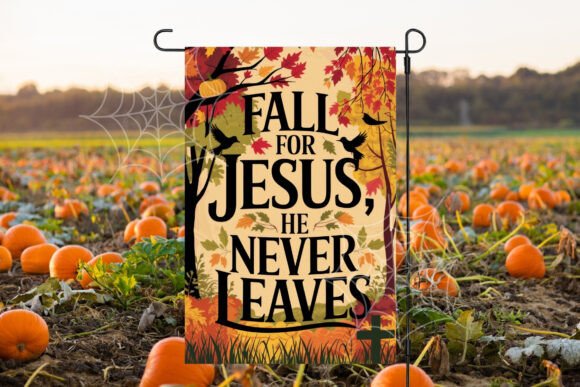 Fall for Jesus Garden Flag and Print Templates