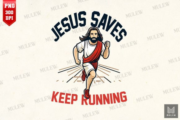 Jesus Saves Keep Running Sublimation Crafts