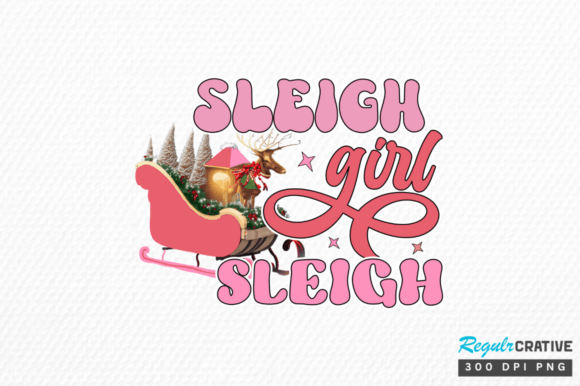 Sleigh Girl Sleigh PNG Design for Crafts