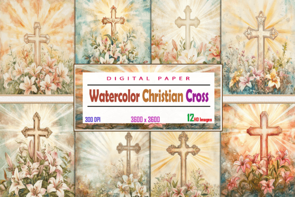 Watercolor Christian Cross Backgrounds