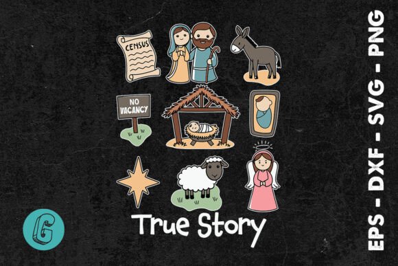 Xmas True Story Jesus Sublimation SVG and Print Templates